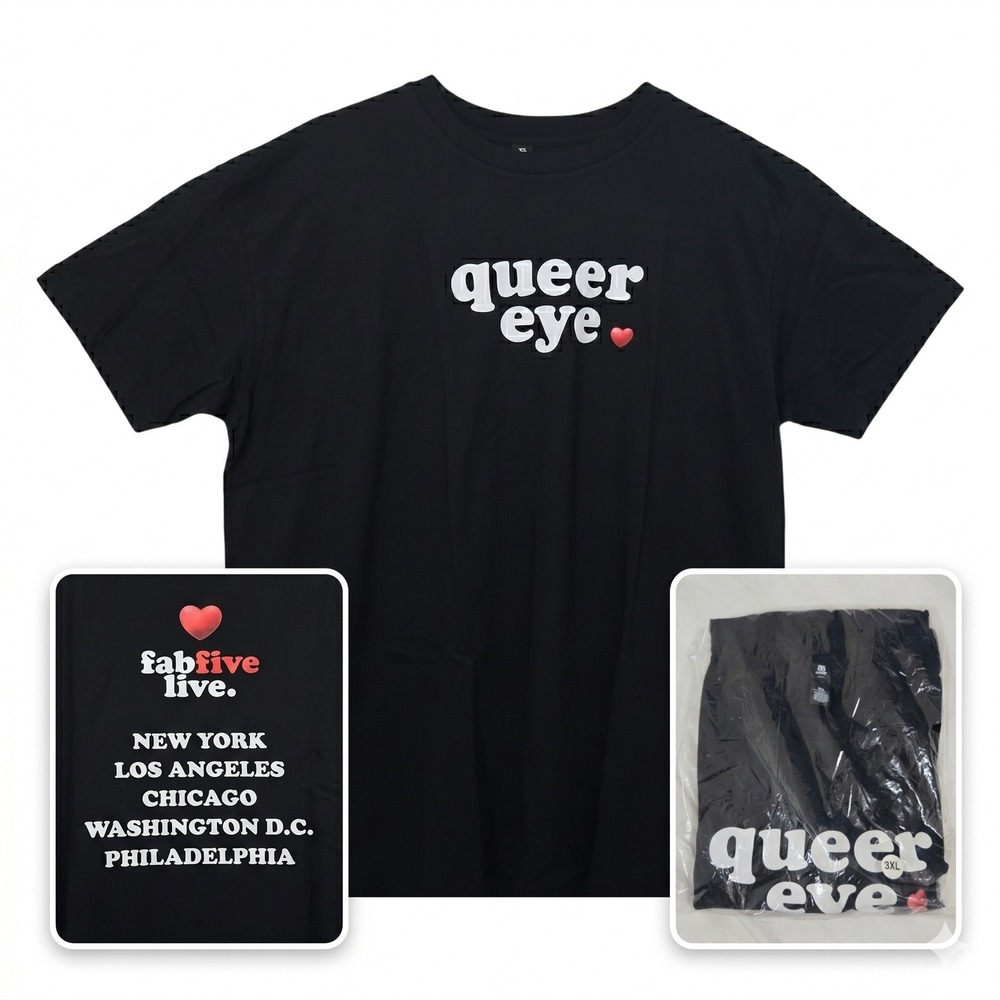 NewAS Colour Queer Eye Fab Five Live Tour Shirt 3XL Black VIP Exclusive Netflix